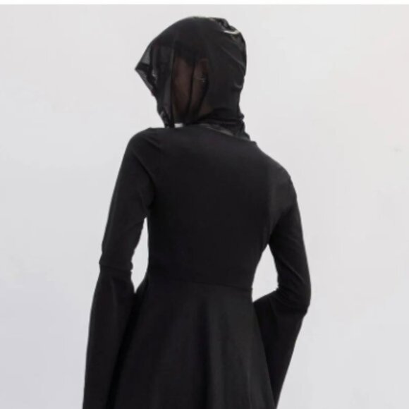 PUNK RAVE Mystery Story Gothic Witchy Alt hooded mini dress - Picture 4 of 9